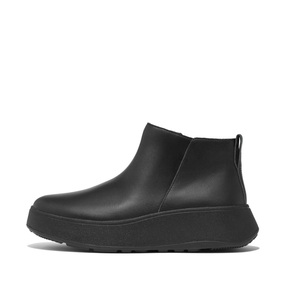 Fitflop F-mode Leather Zip Ankle Boot All Black