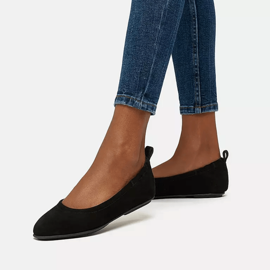 Fitflop Allegro Suede Ballerina Black Foot Solutions