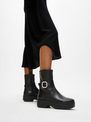 Fitflop F-Luma Crystal Buckle Leather Black