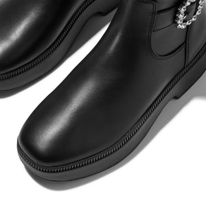 Fitflop F-Luma Crystal Buckle Leather Black