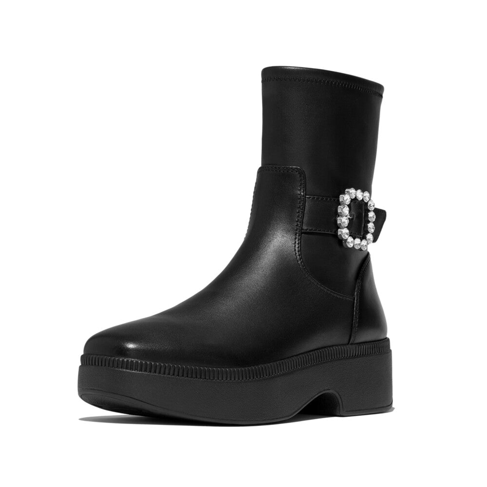 Fitflop F-Luma Crystal Buckle Leather Black