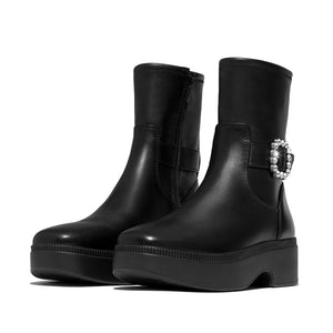 Fitflop F-Luma Crystal Buckle Leather Black