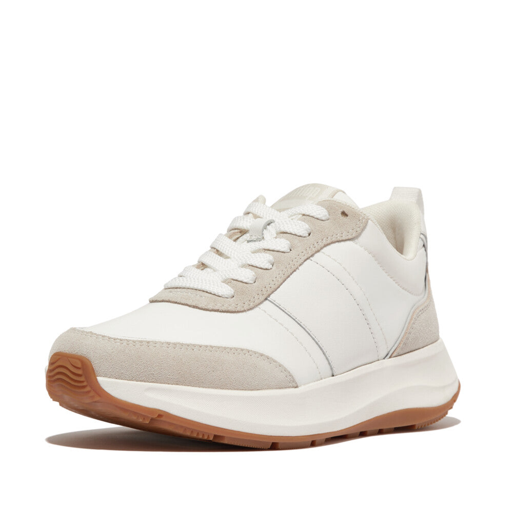 Fitflop F-mode Flow Leather Sneaker Urban White Mix