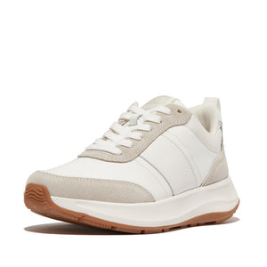 Fitflop F-mode Flow Leather Sneaker Urban White Mix