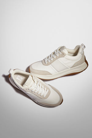 Fitflop F-mode Flow Leather Sneaker Urban White Mix