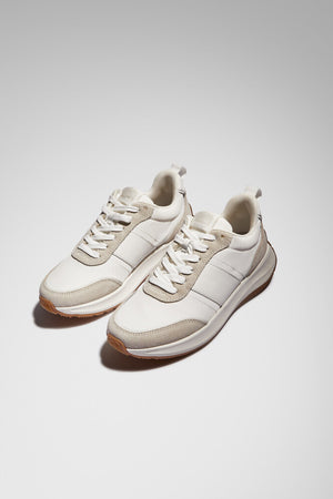Fitflop F-mode Flow Leather Sneaker Urban White Mix