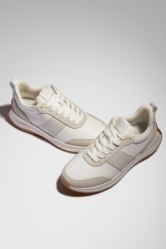 Fitflop F-mode Flow Leather Sneaker Urban White Mix