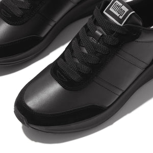Fitflop F-mode Flow Suede Leather Sneaker All Black