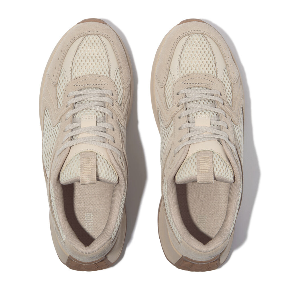 Fitflop F-mode Flow Leather/Mesh Mix Beige