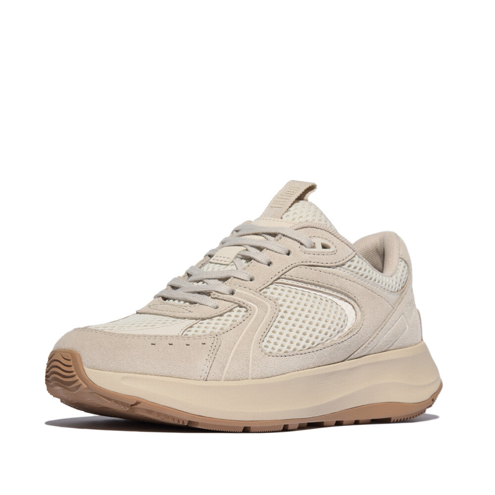 Fitflop F-mode Flow Leather/Mesh Mix Beige