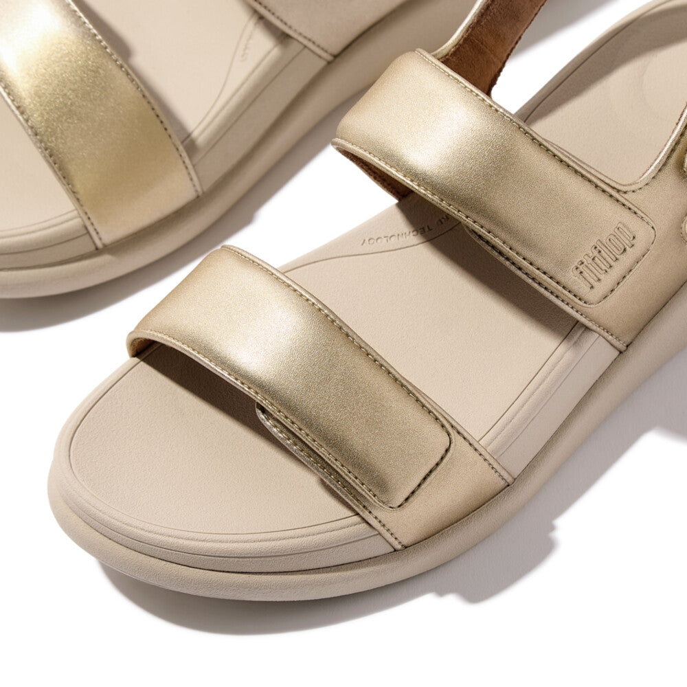 Fitflop F-Mode Go Velcro Back-Strap Sandal Platino