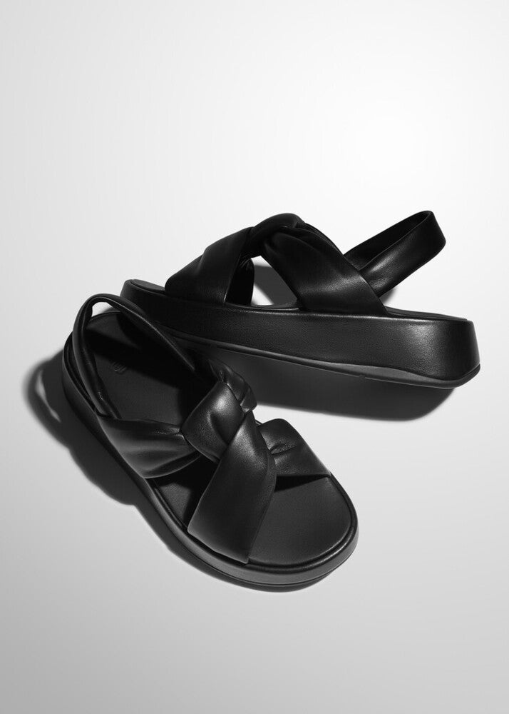 Fitflop F-Mode Soft Leather Knot Sandal Black