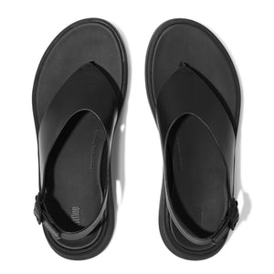 Fitflop F-Mode Zehensteg Sandale mit Fersenriemen Schwarz