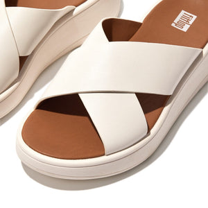 Fitflop F-Mode Cross Leather Slides Cream