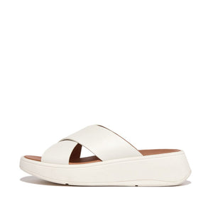 Fitflop F-Mode Cross Leather Slides Cream