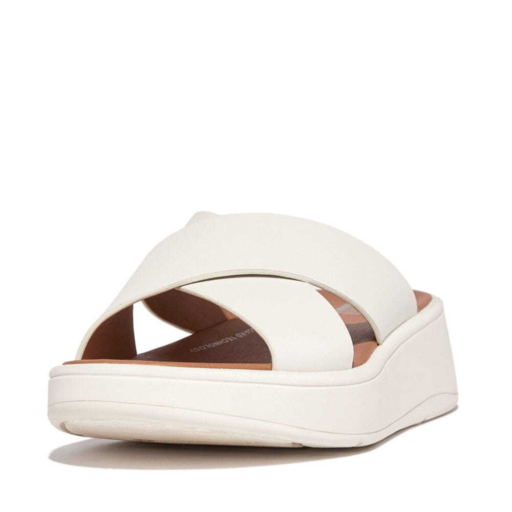 Fitflop F-Mode Cross Leather Slides Cream