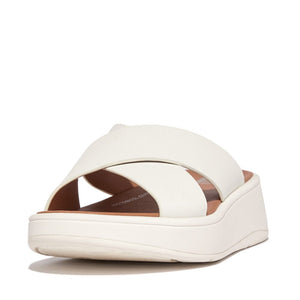 Fitflop F-Mode Cross Leather Slides Cream