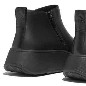 Fitflop F-mode Leather Zip Ankle Boot All Black