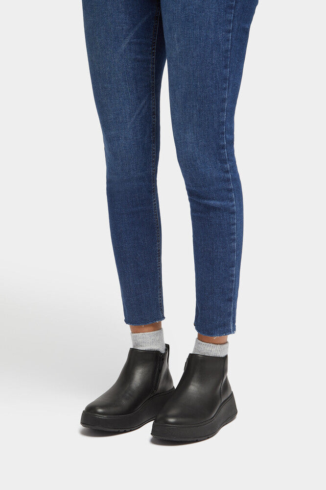 Fitflop F-mode Leather Zip Ankle Boot All Black