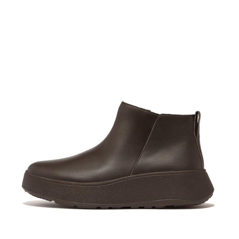 Fitflop F-mode Leather Zip Ankle Boot Chocolate Brown