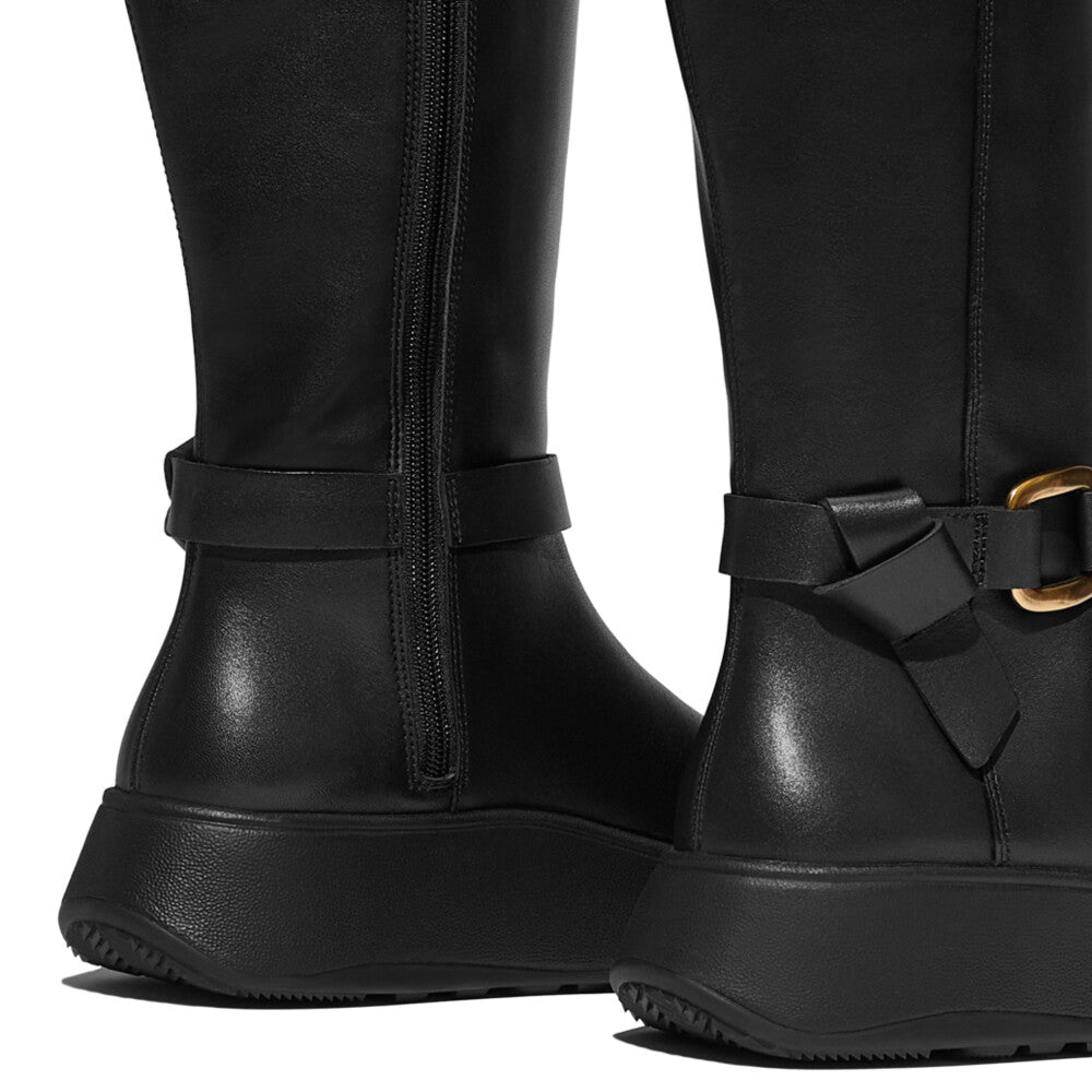 Fitflop F-Mode Square Ring Langschaft Stiefel Black