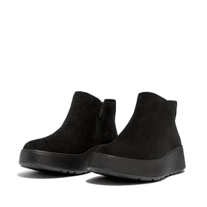 Fitflop F-mode Suede Zip Ankle Boot All Black