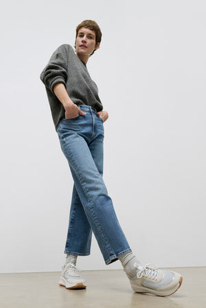 Fitflop F-Mode Suede/Knit Slip-On Laced Sneaker Urban White/French Grey