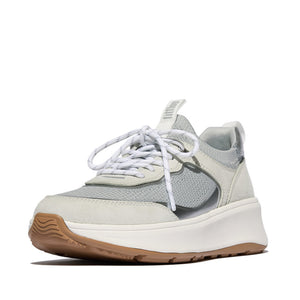 Fitflop F-Mode Suede/Knit Slip-On Laced Sneaker Urban White/French Grey