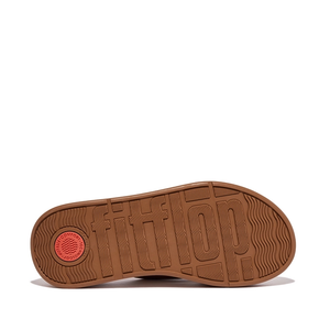 Fitflop F-Mode Cross Leather Slides Light Tan