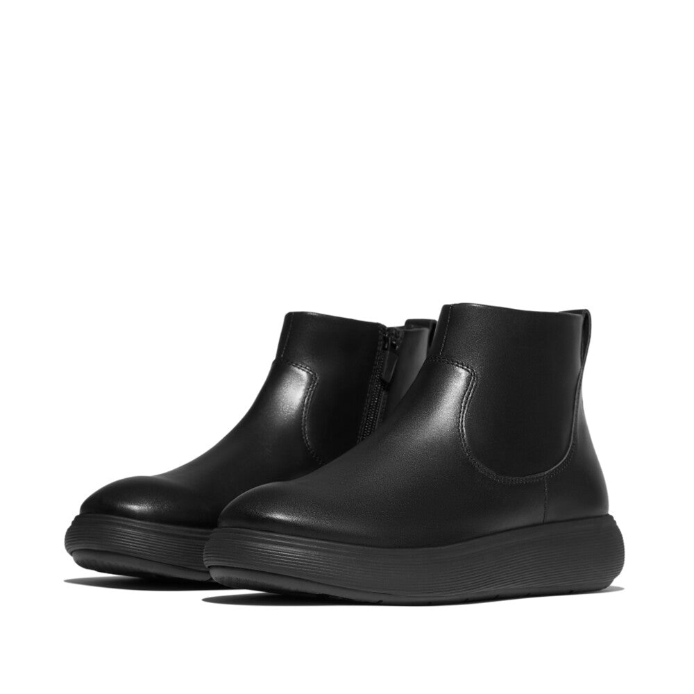 Fitflop IQ-Comff Leather Zip Ankle Boot Black