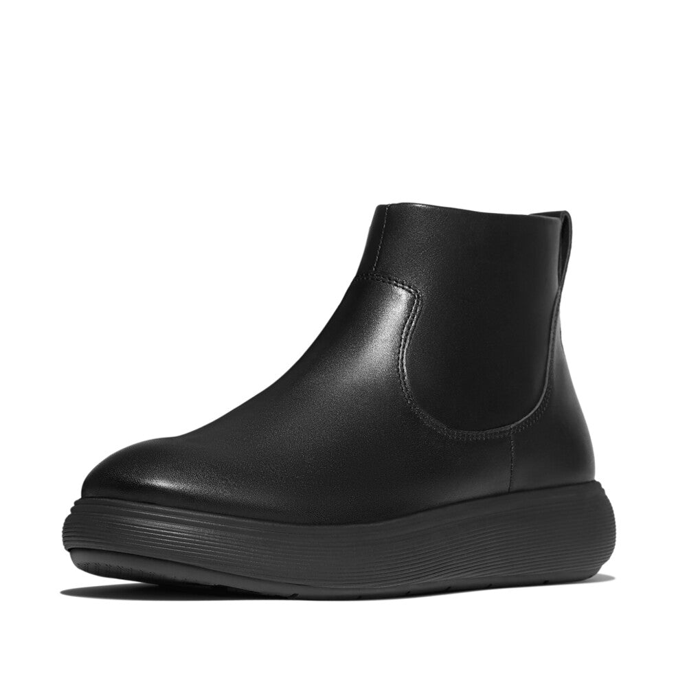 Fitflop IQ-Comff Leather Zip Ankle Boot Black
