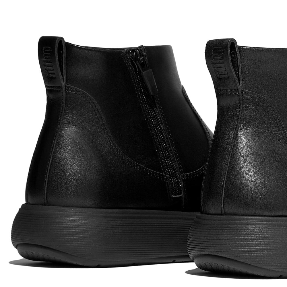 Fitflop IQ-Comff Leather Zip Ankle Boot Black