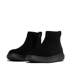 Fitflop IQ-Comff Suede Zip Ankle Boot Black