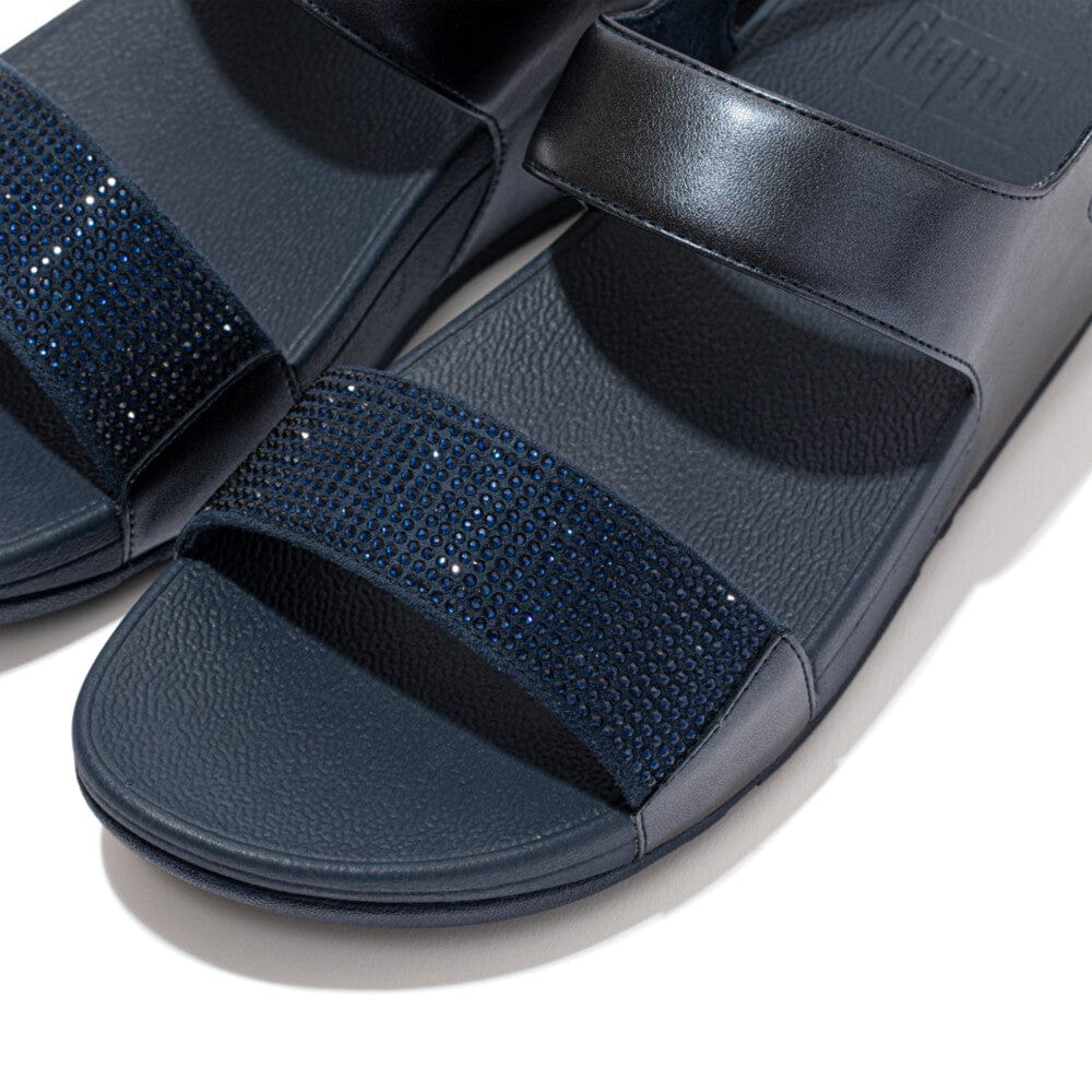 Fitflop Lulu Crystal Embellished Back-Strap Sandal Midnight Navy