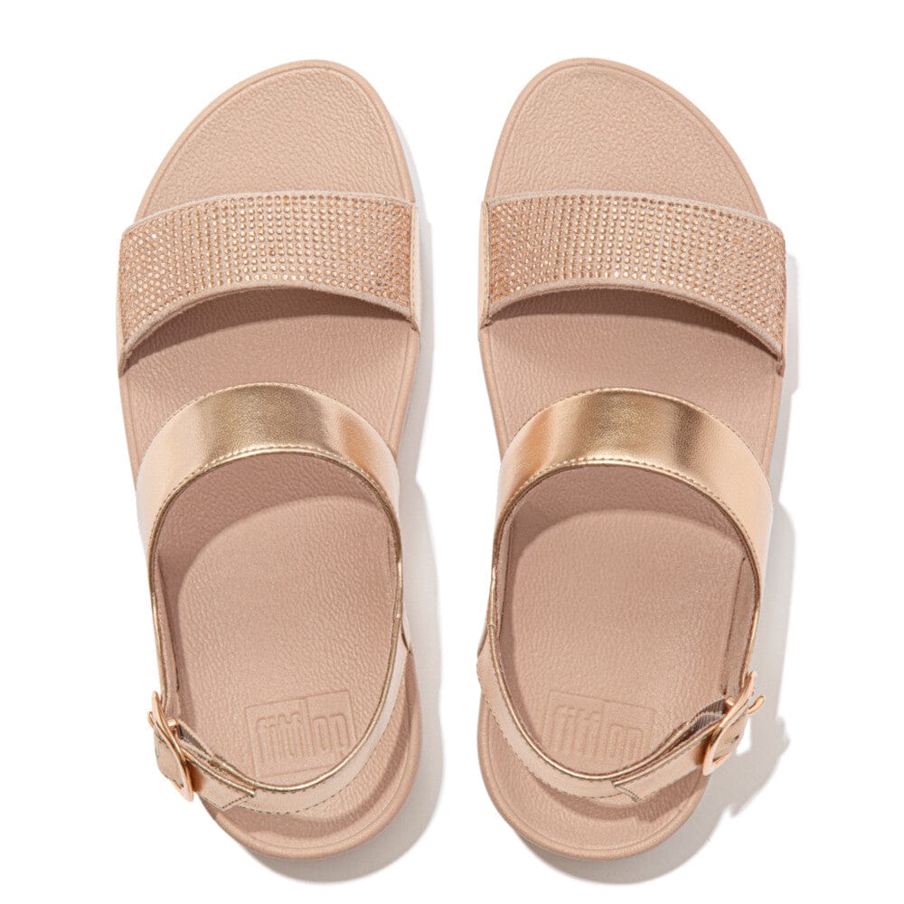 Fitflop Lulu Crystal Embellished Back-Strap Sandal Rosegold