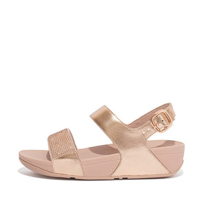 Fitflop Lulu Crystal Embellished Back-Strap Sandal Rosegold