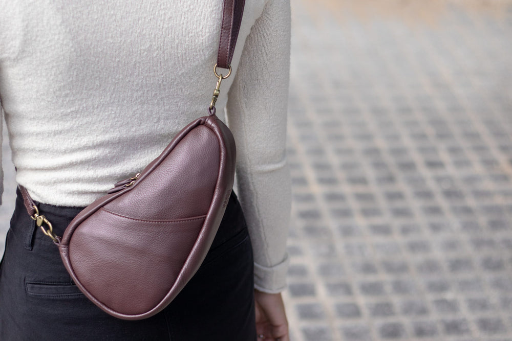 Healthy Back Bag - Leather Large Baglett Black/Purple/Lake Blue