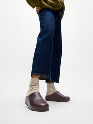 Fitflop Shuv Clog Leather Chocolate