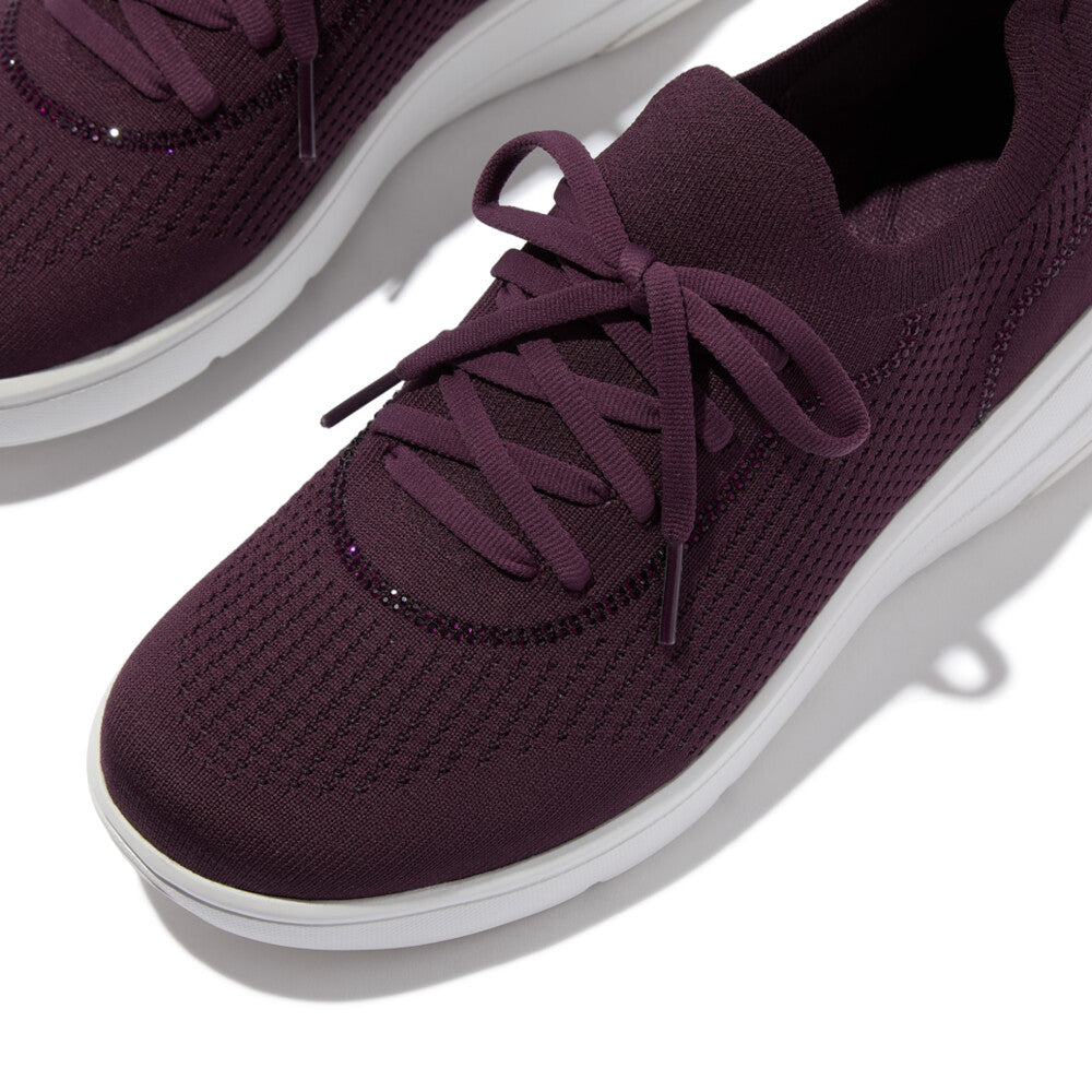 Fitflop Super-Q Crystal-Trim Plumberry Slip-On Sneaker