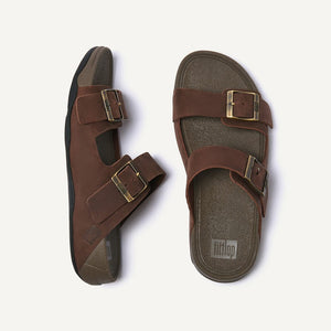 Fitflop Gogh Moc Buckle Leather Slide Brown u. Black