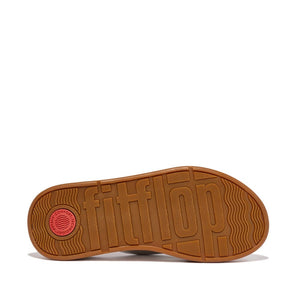Fitflop F-Mode Metallic Leather Cork Flipflop Silver
