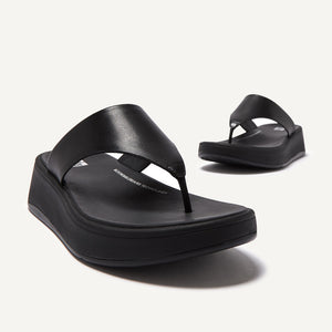 Fitflop F-Mode Leather Toe-Post All Black