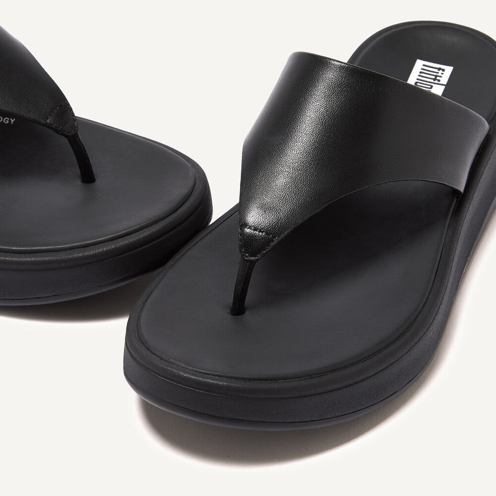 Fitflop F-Mode Leather Toe-Post All Black