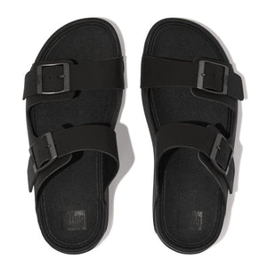 Fitflop Gogh Moc Buckle Leather Slide Brown u. Black