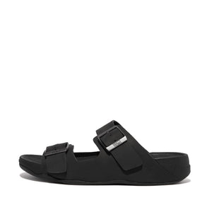 Fitflop Gogh Moc Buckle Leather Slide Brown u. Black