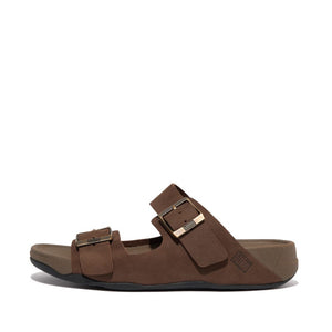 Fitflop Gogh Moc Buckle Leather Slide Brown u. Black
