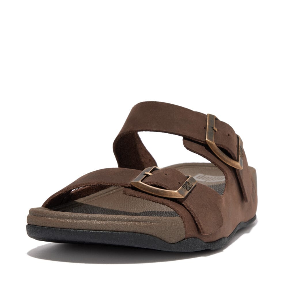 Fitflop Gogh Moc Buckle Leather Slide Brown u. Black