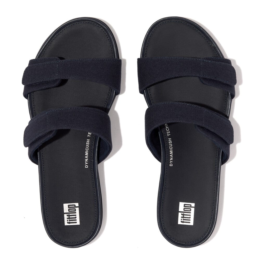 Fitflop Gracie Adjustable Slides Canvas Navy