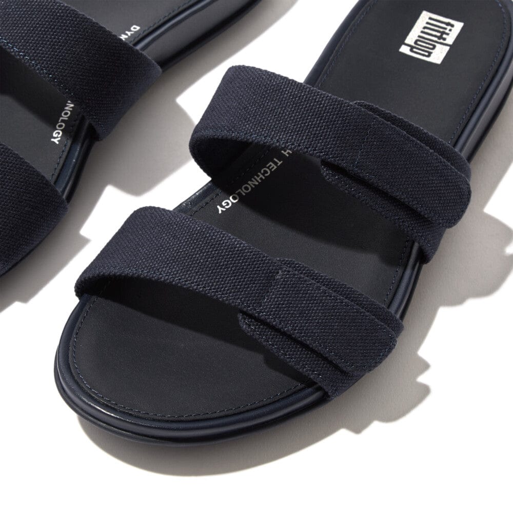 Fitflop Gracie Adjustable Slides Canvas Navy