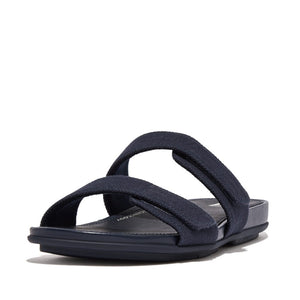 Fitflop Gracie Adjustable Slides Canvas Navy